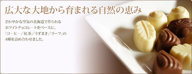 ����₩�ȋ�C�̖k�C���ō����z���C�g�`���R���|�g���x�[�X�ɁA�u�R�|�q�|�v�u�g���v�u�z���C�g�`���R�v��3��̖����l�ߍ��킹�܂����B
